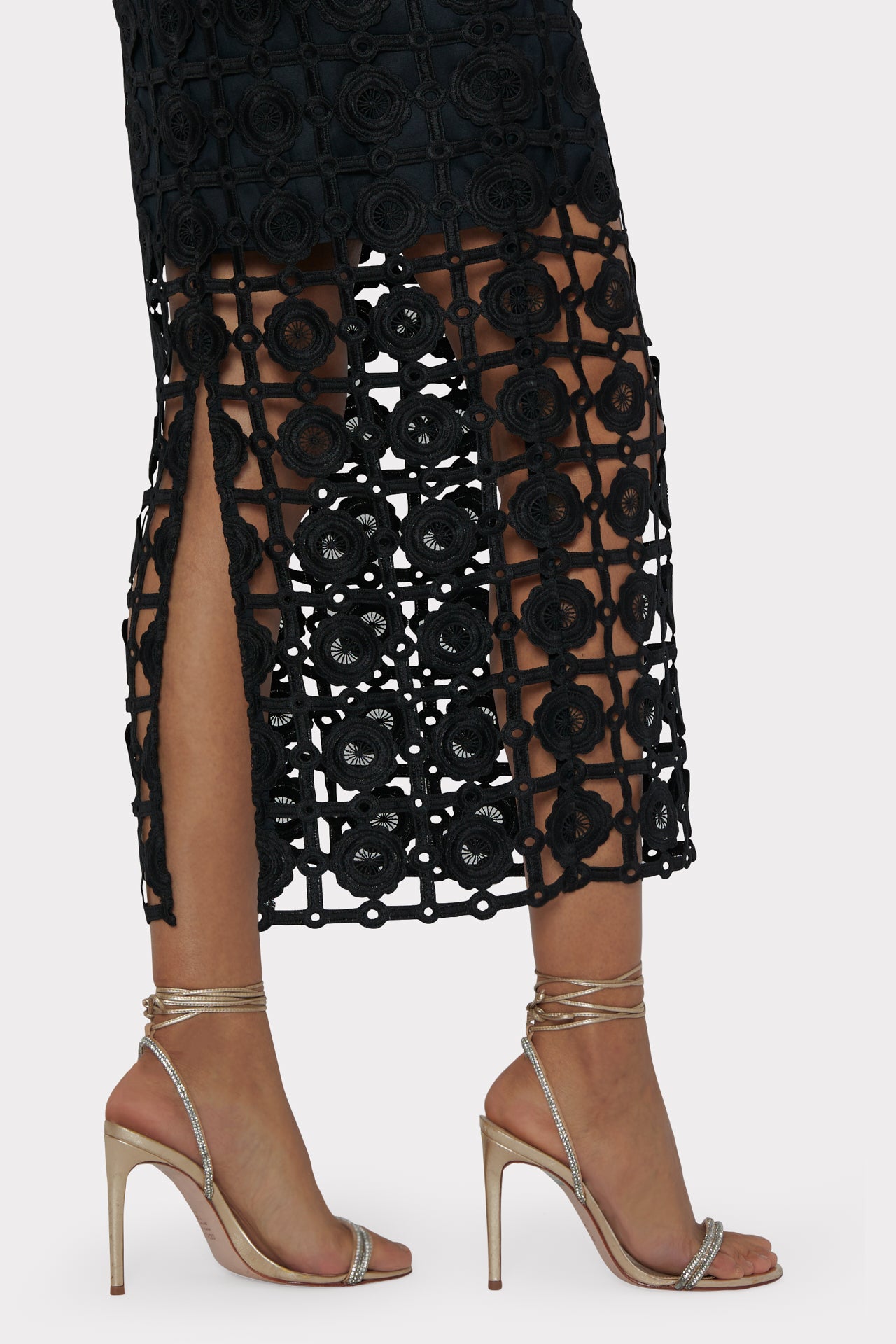 Milly Kait Strapless Lace Midi Dress - Black Milly Kait Strapless Lace Midi Dress - Black