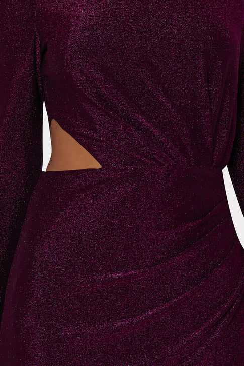 Korin Shimmer Dress Magenta Image 3 of 5