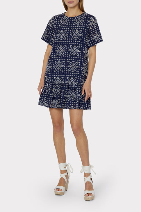 Brynn Tile Eyelet Dress