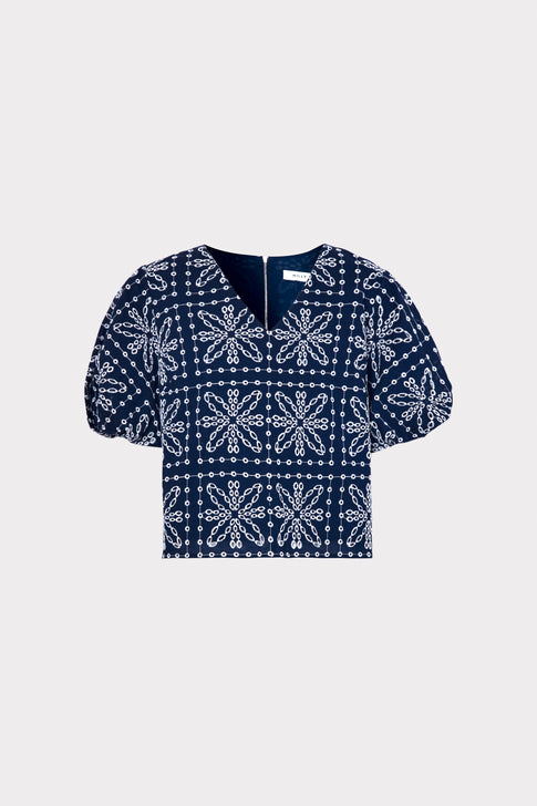 Maci Tile Eyelet Top