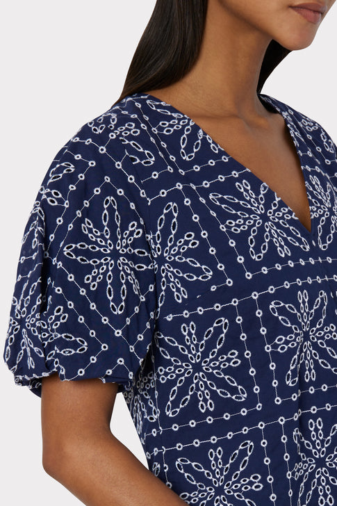 Maci Tile Eyelet Top