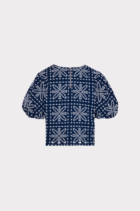 Maci Tile Eyelet Top