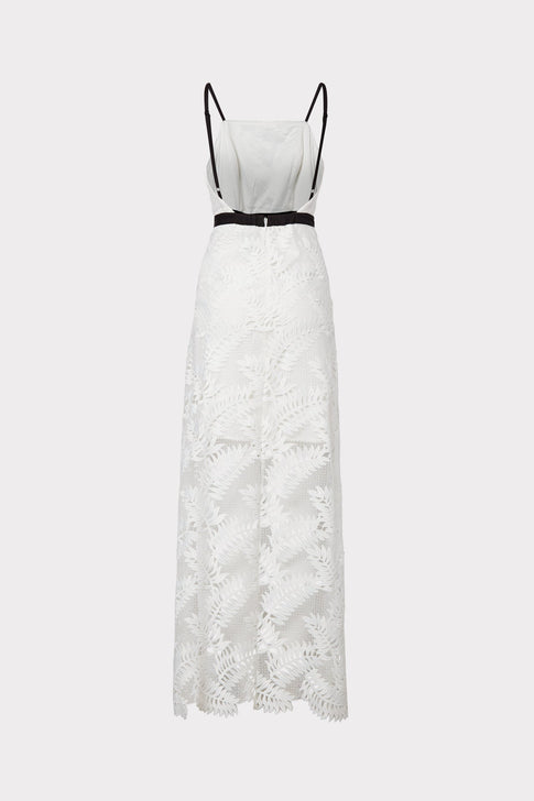 Leighton Tropical Palm Lace Dress
