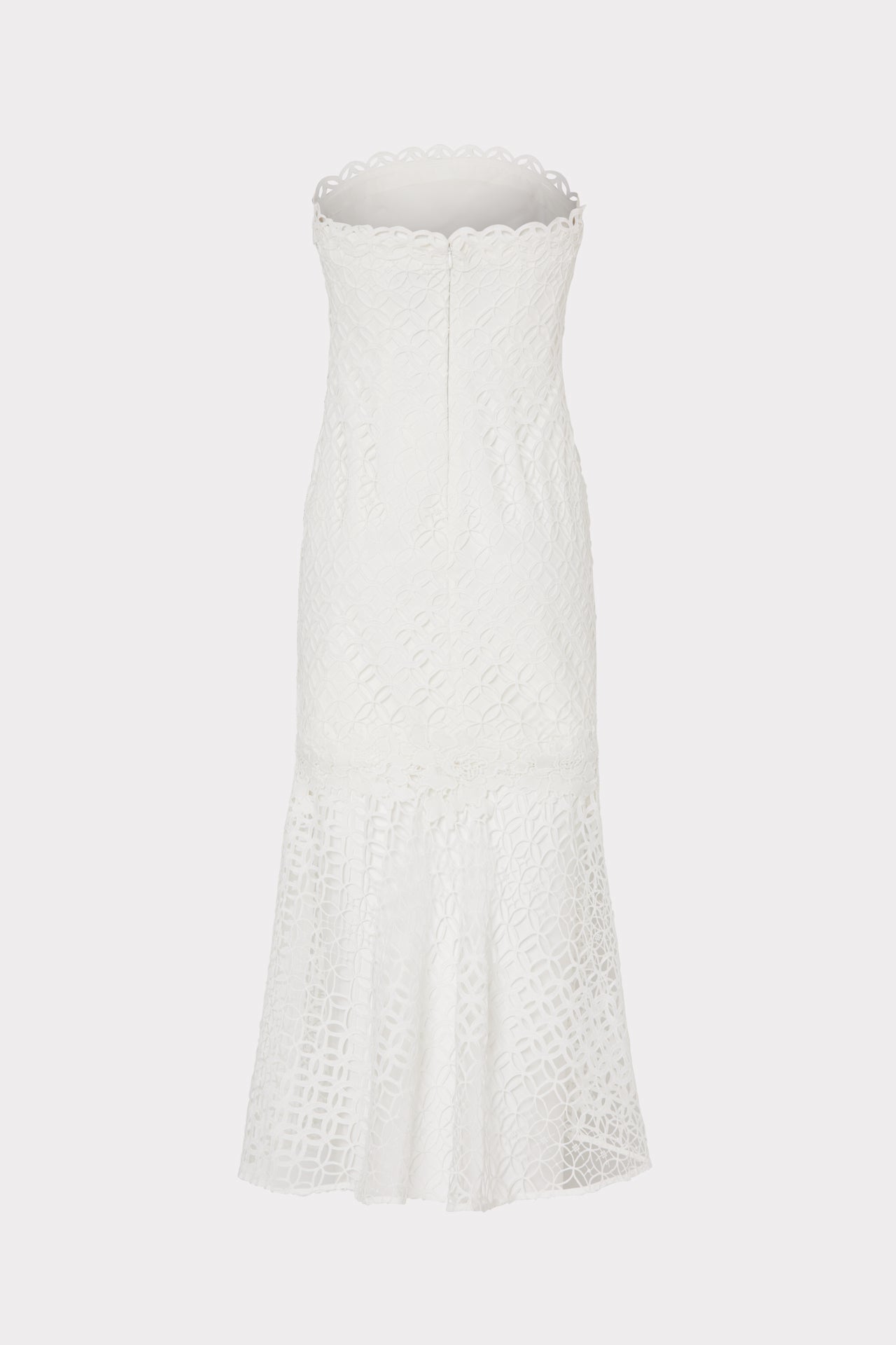 Nuriel Interlocking Geo Lace Dress in White | MILLY