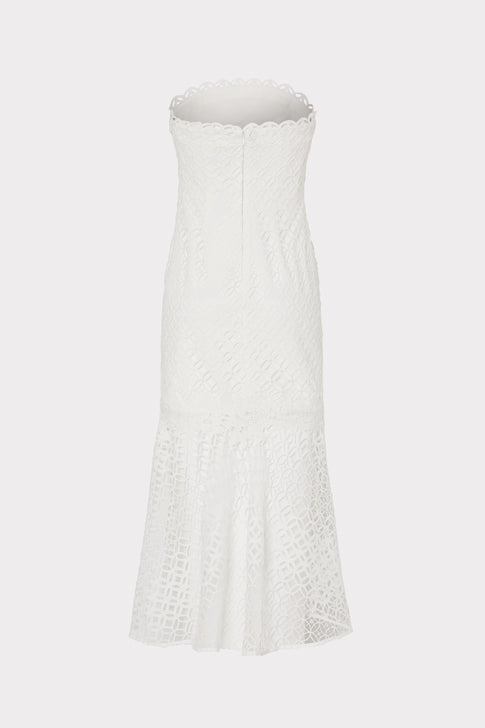 Nuriel Interlocking Geo Lace Dress White Image 4 of 4