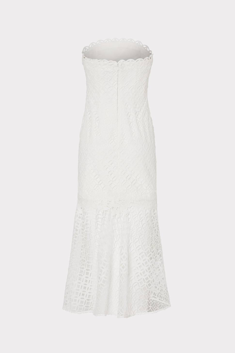 Nuriel Interlocking Geo Lace Dress in White