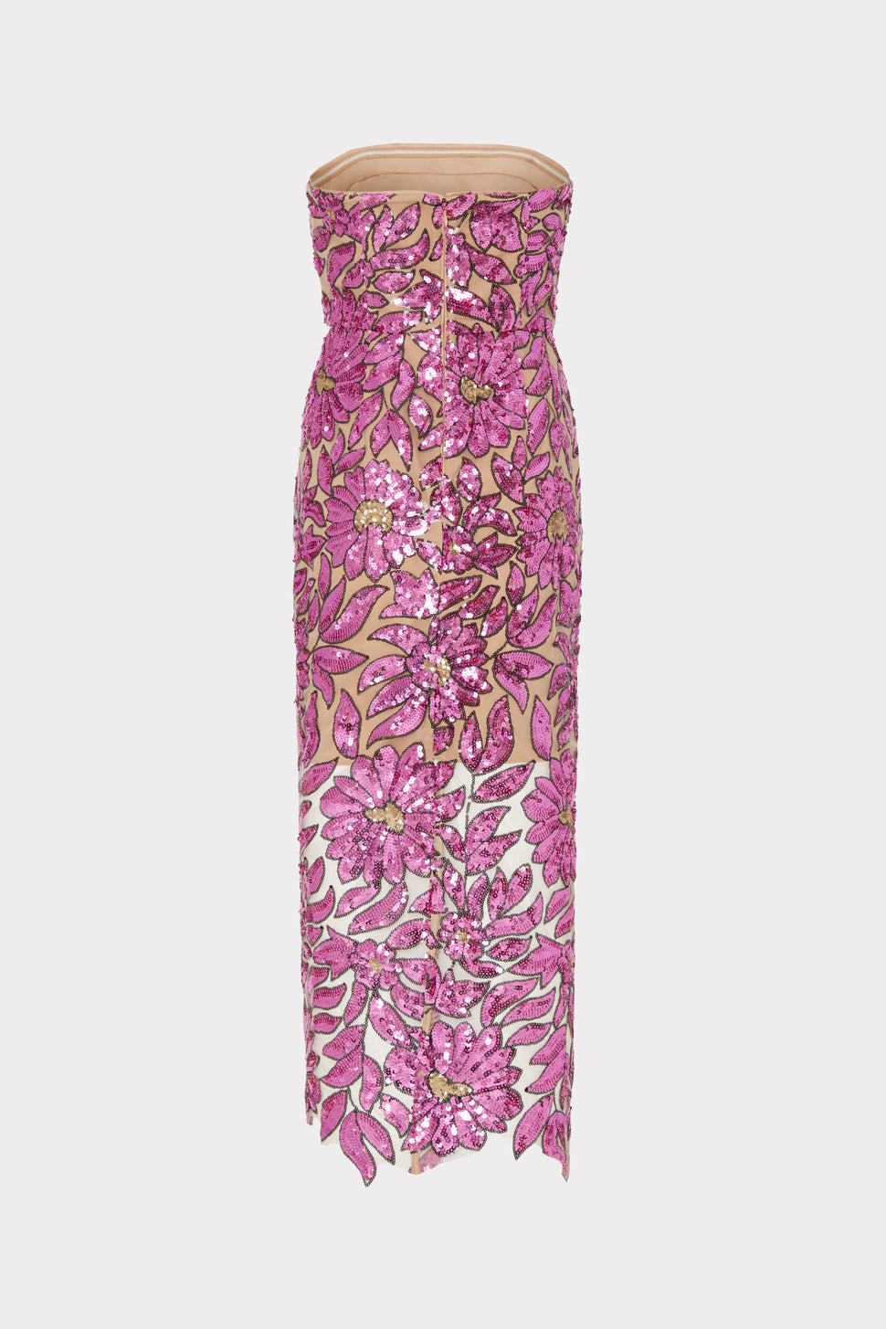Kait Floral Garden Sequins Dress in Pink Multi | MILLY