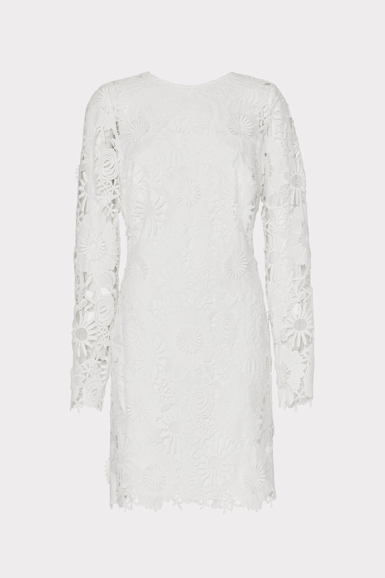 High Neck White Lace Dress