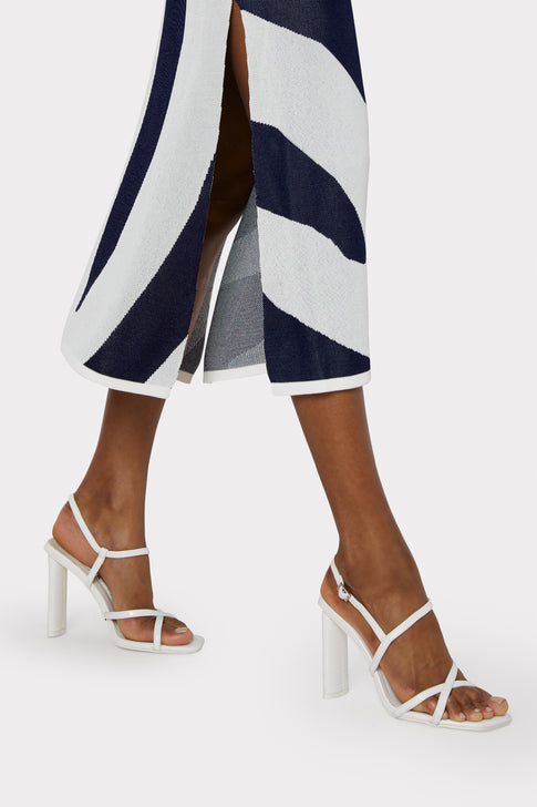 Zebra Jacquard Halter Neck Dress