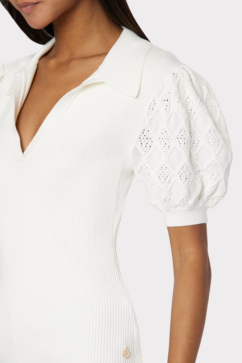 Polo Shirt With Puff Sleeve