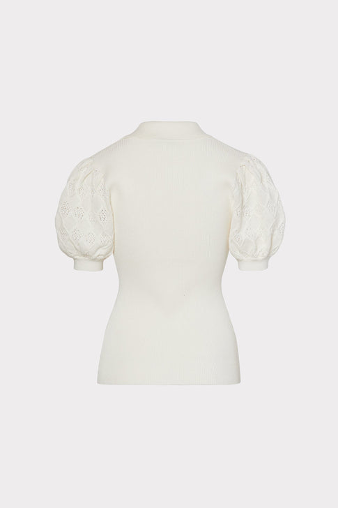 Polo Shirt With Puff Sleeve