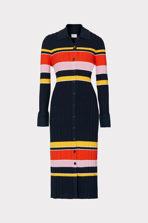 Striped Polo Cardigan Dress