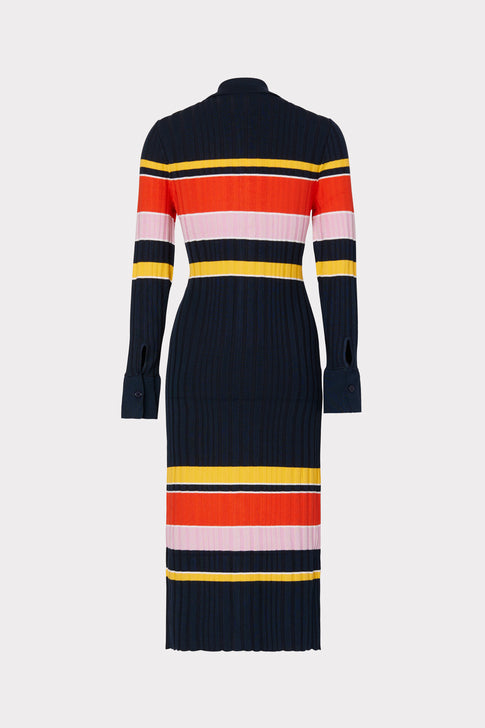 Striped Polo Cardigan Dress
