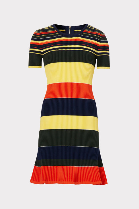 Multi Stripe Mermaid Flare Dress
