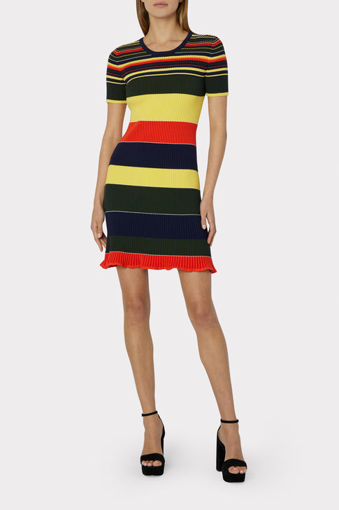 Multi Stripe Mermaid Flare Dress