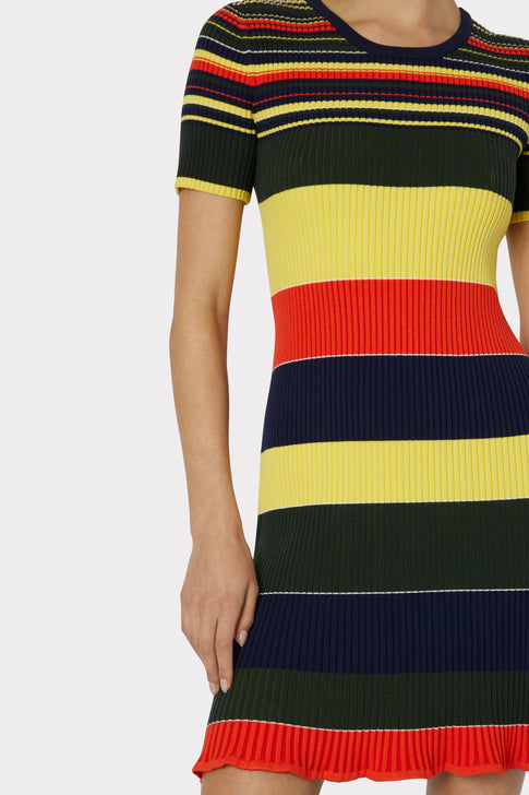 Multi Stripe Mermaid Flare Dress