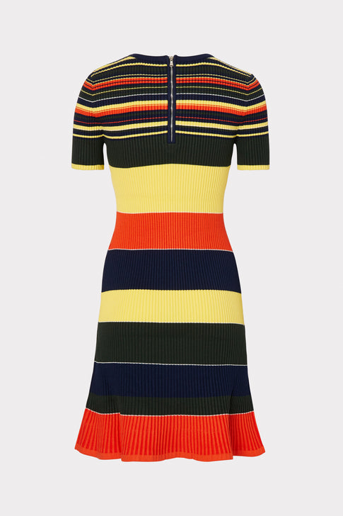 Multi Stripe Mermaid Flare Dress