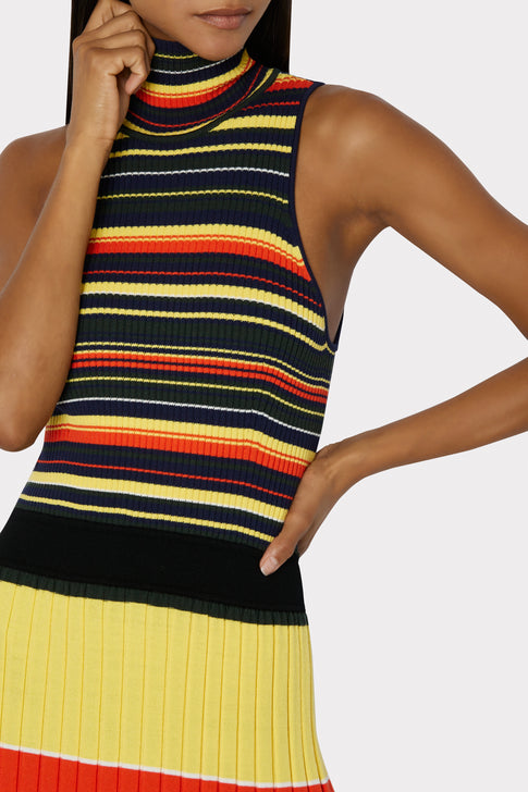 Multi Stripe Knit Midi Dress