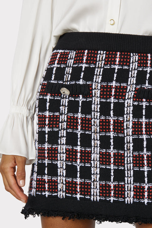 Textured Plaid Mini Skirt