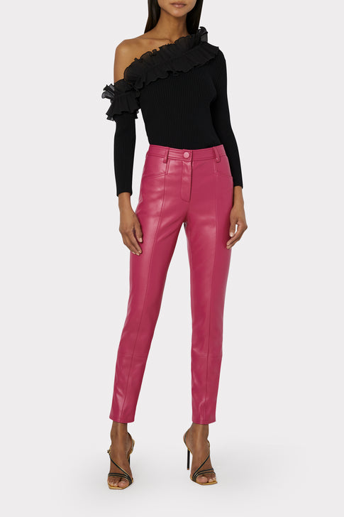 Woven Ruffle 3/4 Sleeve Top