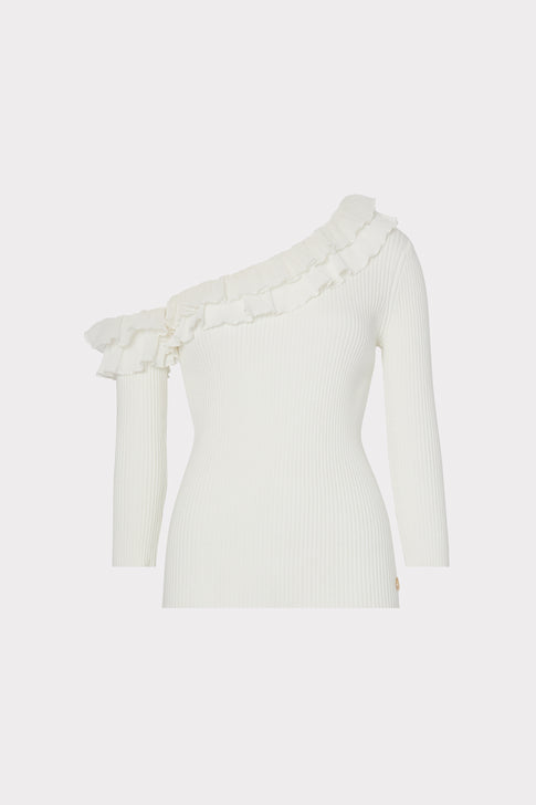 Woven Ruffle 3/4 Sleeve Top