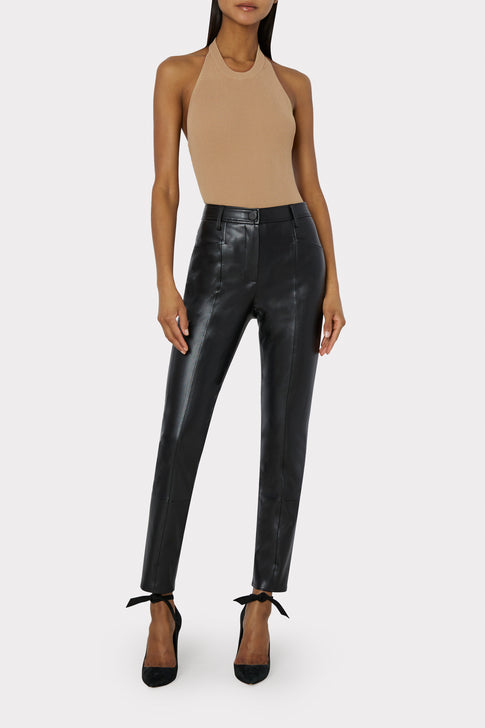 Metal Neck Trim Halter Top