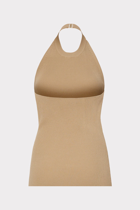 Metal Neck Trim Halter Top