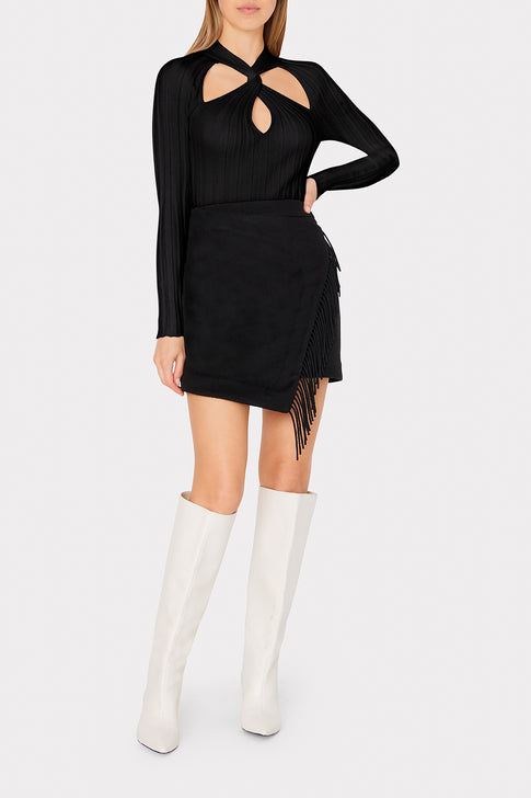 Twist Front Raglan Sleeve Top