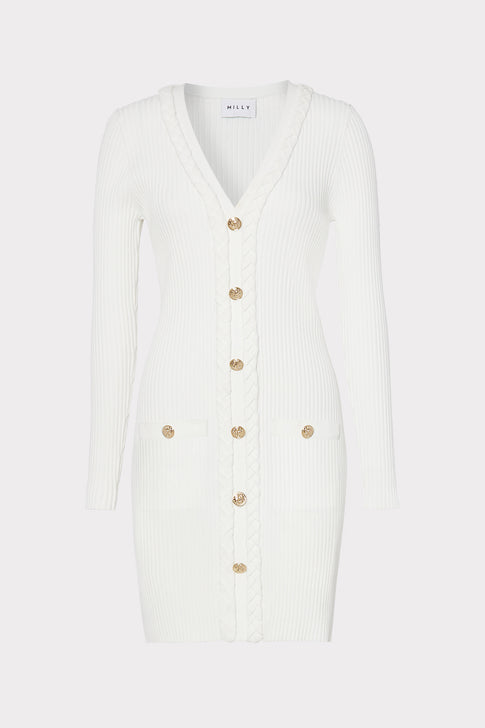 Braided Placket Cardigan Dress