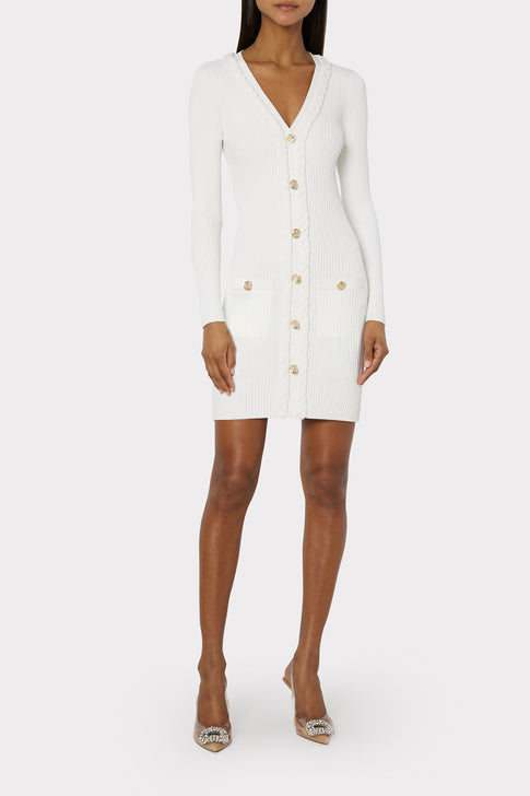 Braided Placket Cardigan Dress
