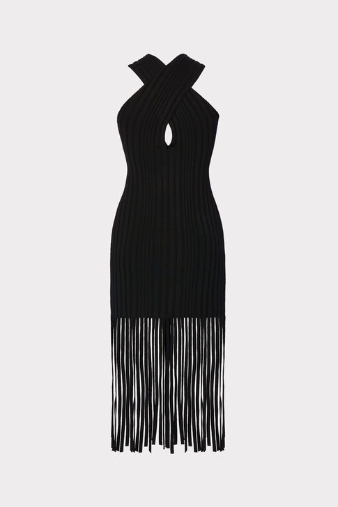 Cross Front Fringe Dress