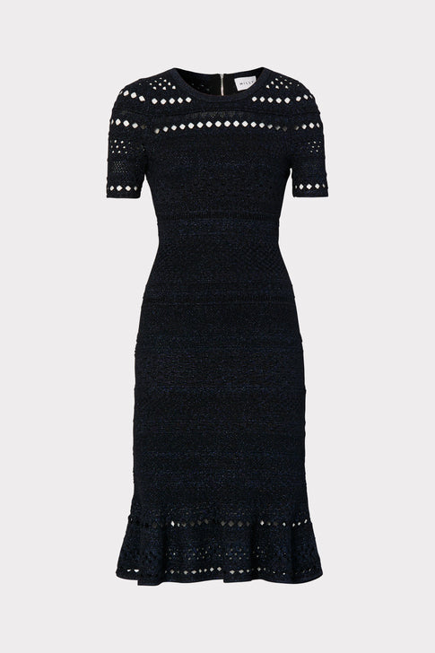 Metallic Pointelle Dress