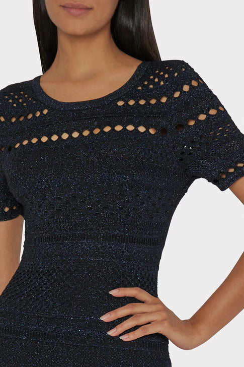 Metallic Pointelle Dress