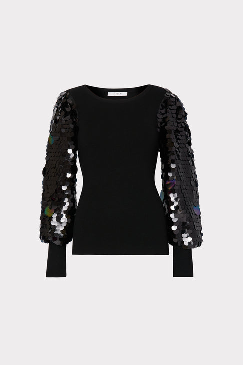 Paillette Sleeve Sweater