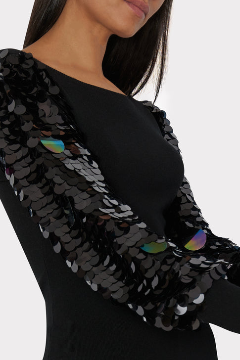 Paillette Sleeve Sweater