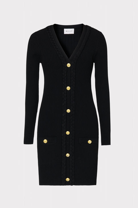 Braided Placket Cardigan Dress
