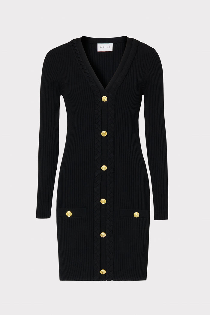 Braided Placket Cardigan Dress