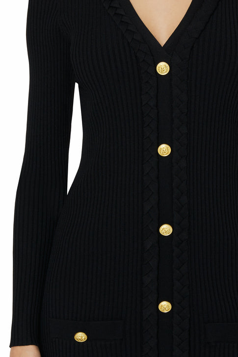 Braided Placket Cardigan Dress