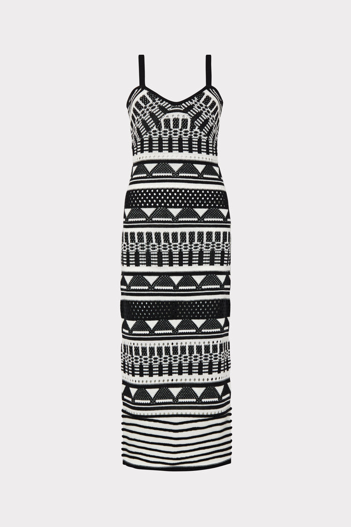 Geo Jacquard Midi Tank Dress