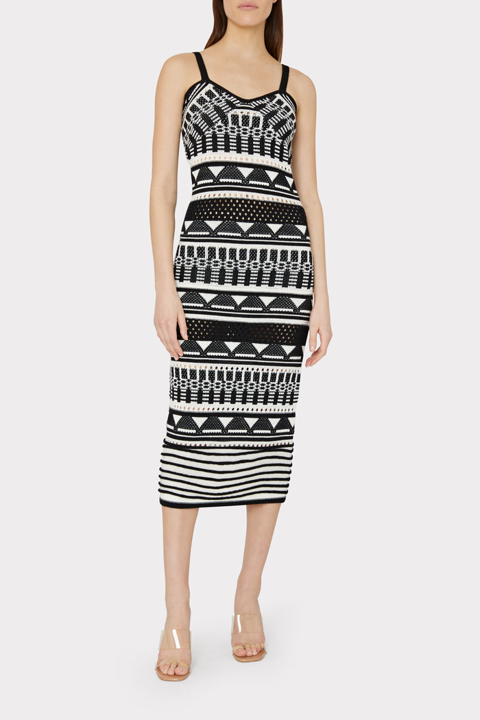 Geo Jacquard Midi Tank Dress