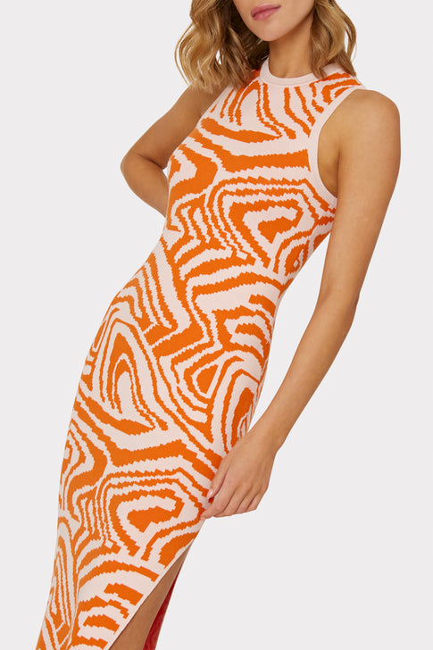 Racer Tank Zebra Swirl Jacquard Dress