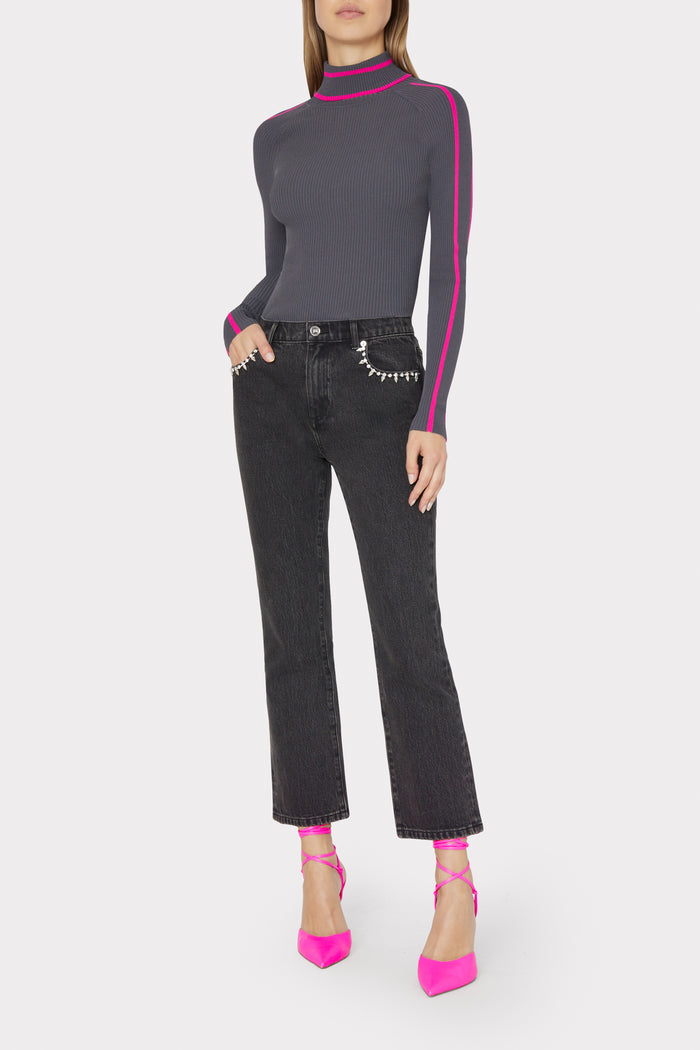 Racer Stripe Turtleneck