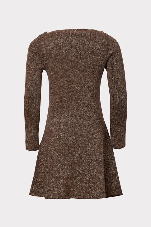 Milly Minis Metallic Button Shoulder Sweater Dress